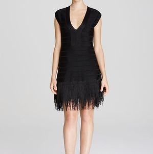 French Connection fringe dress black bodycon LBD 6